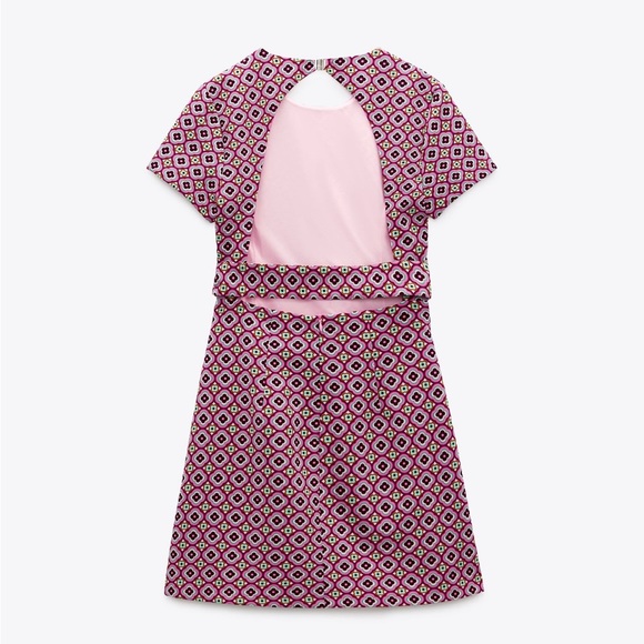Zara Pink Retro Style Dress - Picture 2 of 10